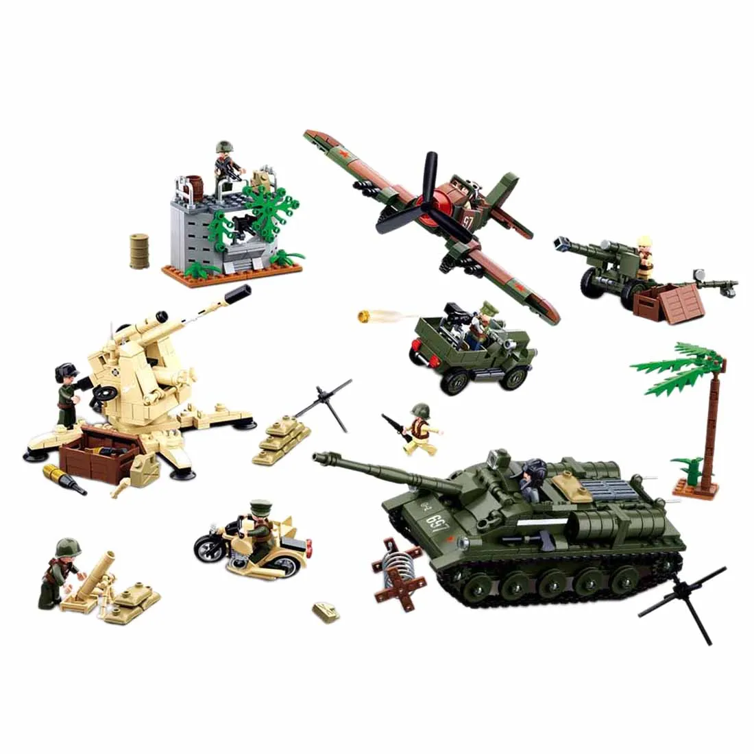 

Sluban Military Theme DIY Small Particle Model Building Block Assembly Construction Brick Kit for Children - Battle of Kursk