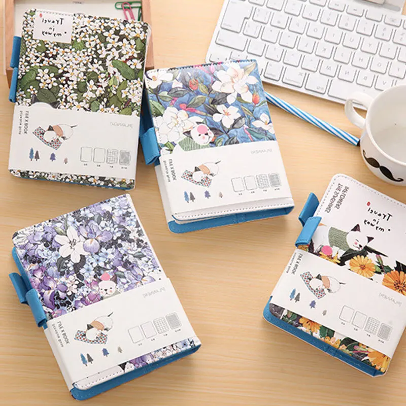 

NEW Cartoon Cat Leather Weekly Dot Grid Notebook Agenda Planner Organizer Composition Office Books WJ-XXWJ477- Affordable