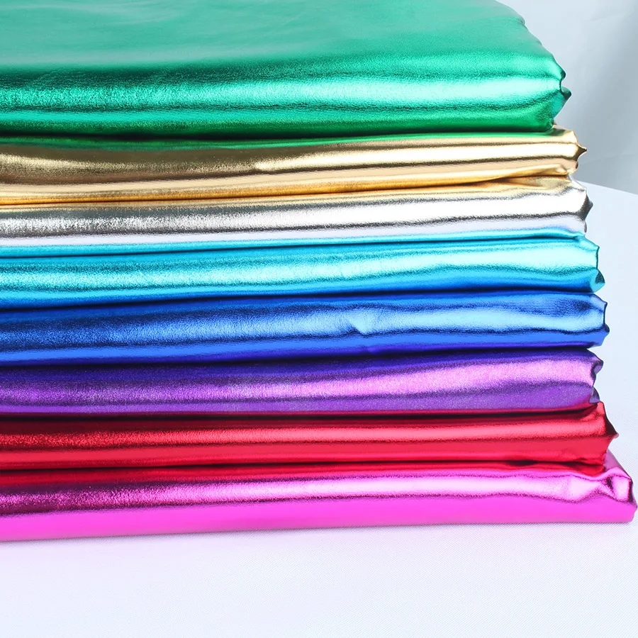 Buy bronzing Spandex Fabric Material glossy leather