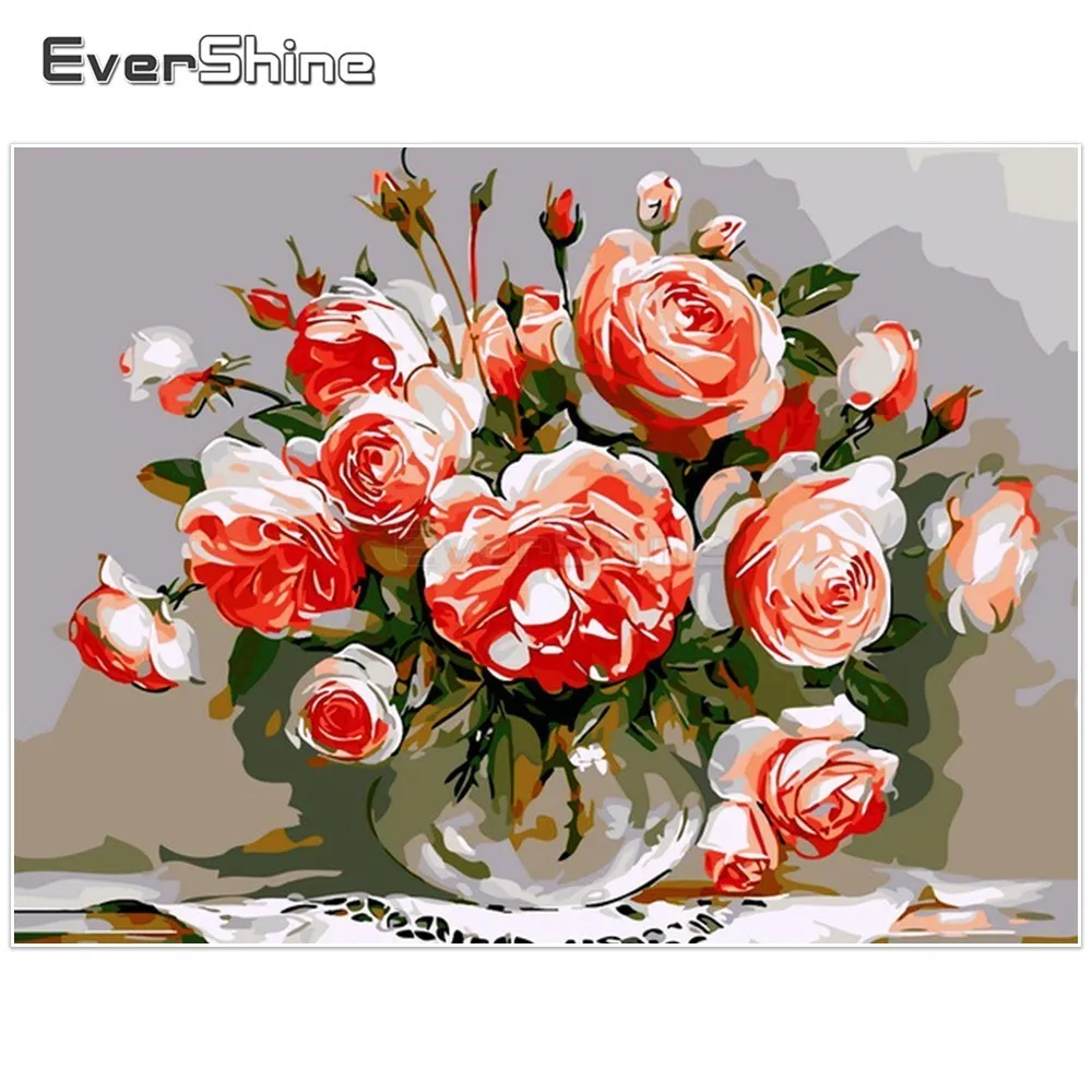 EverShine Diamond Embroidery Full Square Rhinestones 5D Paining Flowers Mosaic Cross Stitch Home Decoration | Дом и сад