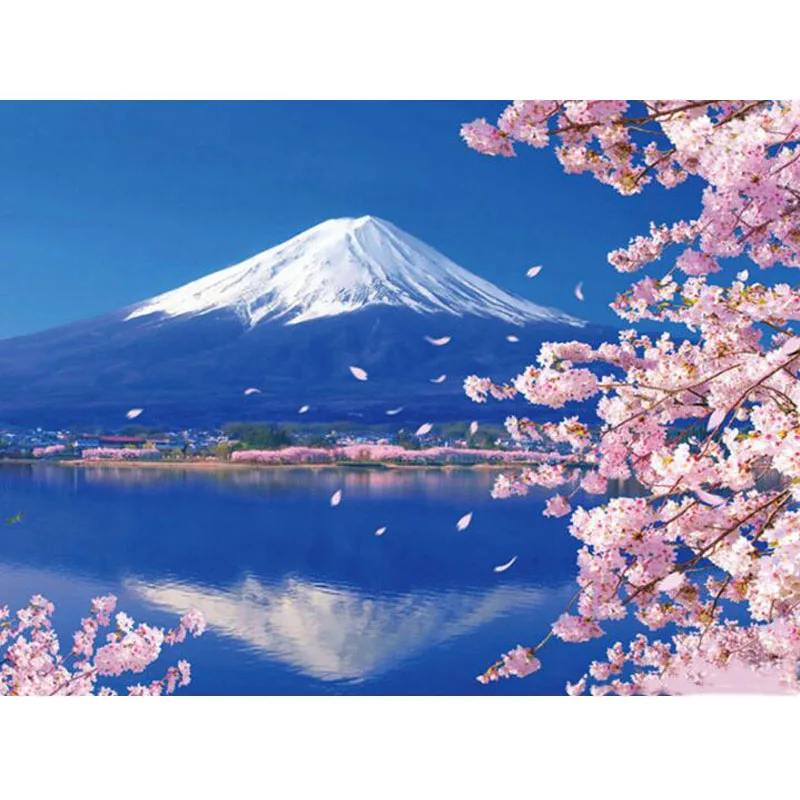 Украшение для дома Fuji Алмазная мозаика Сакура вишня горный квадратный Стразы 3D