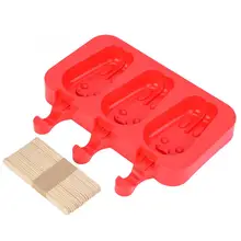 DIY пищевого качества силиконовые формы для крема домашние милые мультфильм мороженое Бар плесень производитель witn 20 палочек