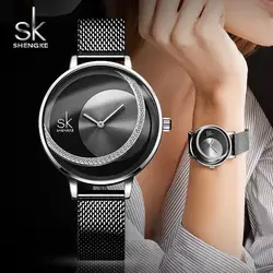 Shengke кристалл часы Женское платье женские кварцевые часы Reloj Mujer 2019 sk лучшие брендовые роскошные нержавеющая сталь часы женские часы