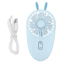 Портативный вентилятор Usb зарядка мини-вентилятор милый кролик ухо заряжаемый вентилятор открытый портативный вентилятор синий