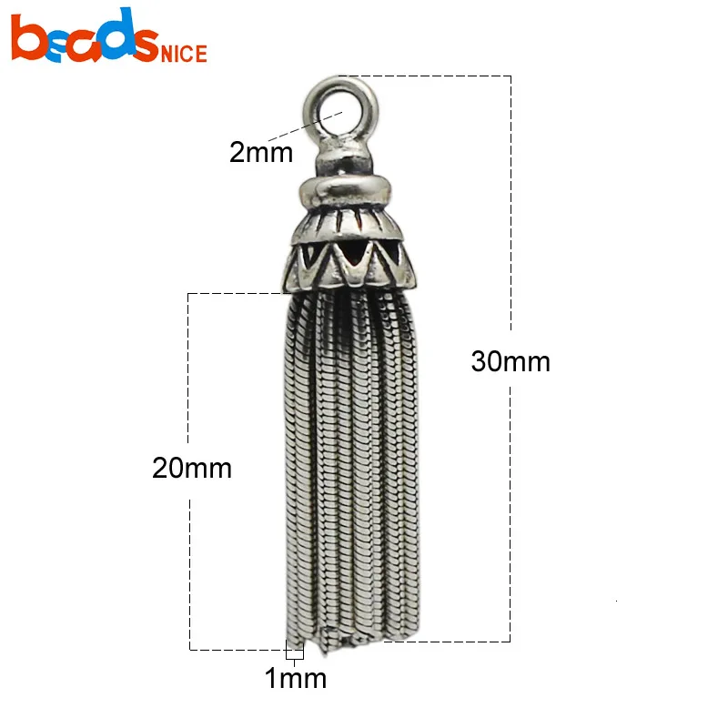 Beadsnice тайский серебряный кулон с кисточкой для ожерелья Diy изготовления