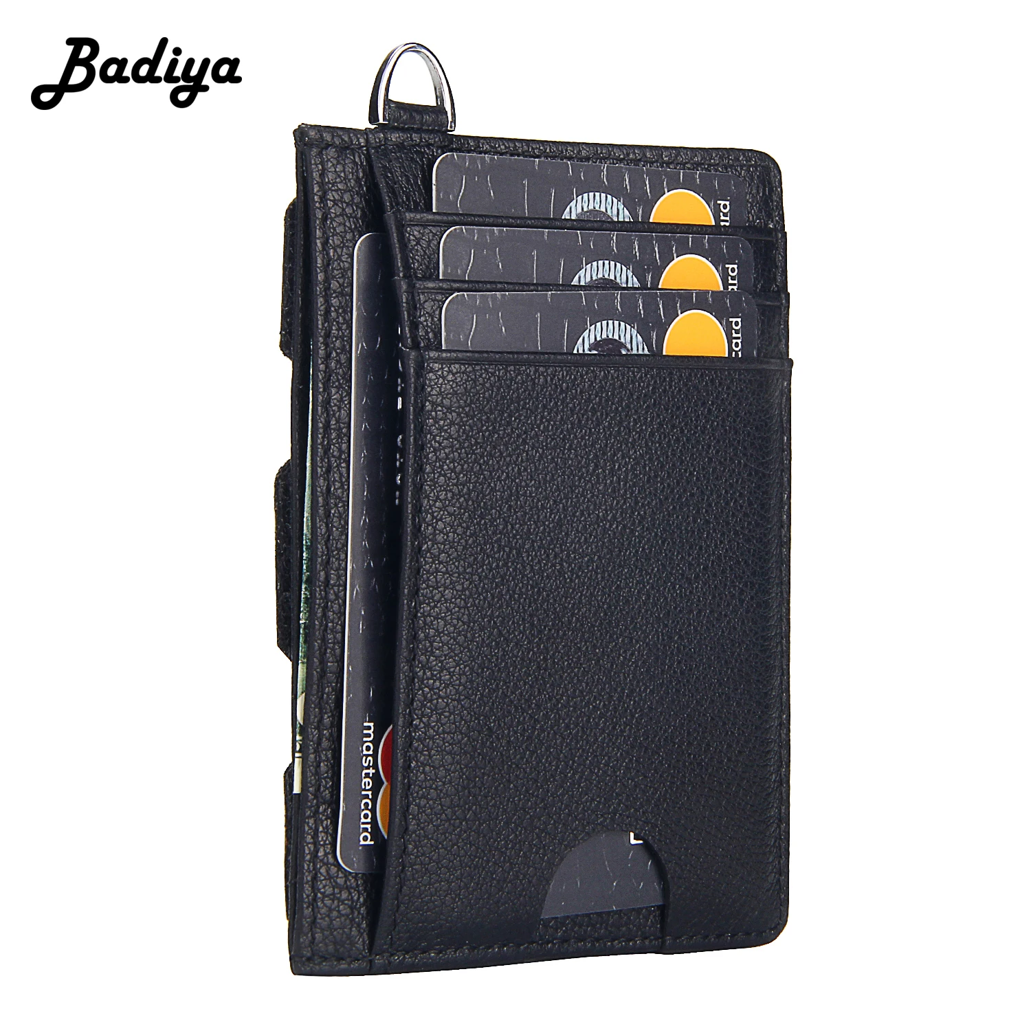 

Fashion Litchi Grain Genuine Leather Unisex Wallet Multi-card Position Men Solid Color Coin Card Holder Multifunction Coin Purse