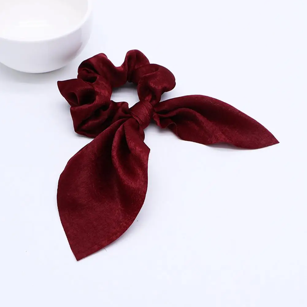 MISSKY 10pcs/set Women Girl Elastic Hair Band Solid Color Sweet Style Ribbon Hair Ring Female Hair Accessory