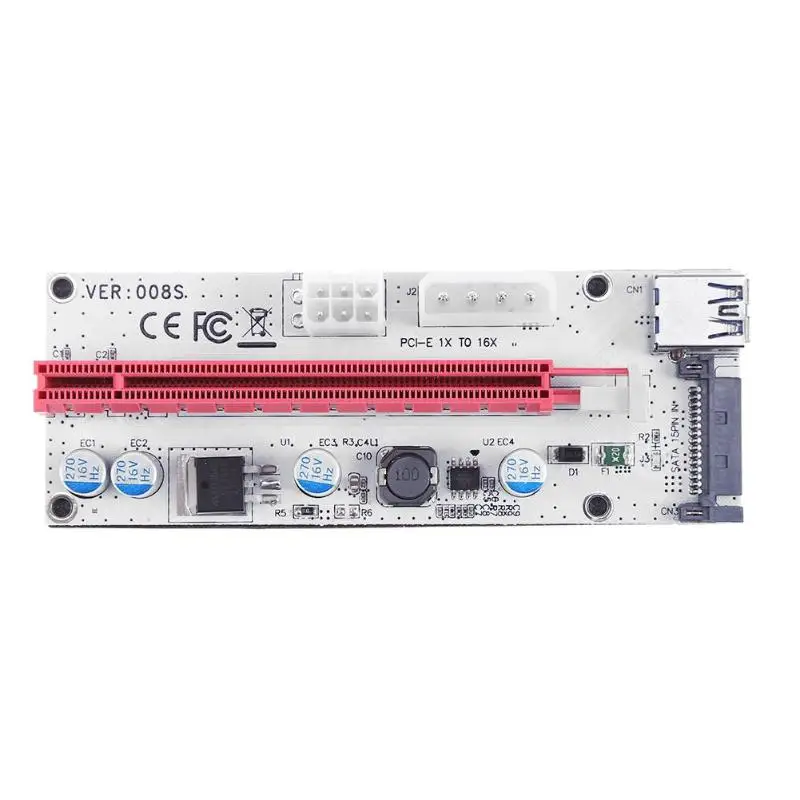 

Mining Cable Kit PCI-E 1x to 16x Adapter Video Extender Card Mining Cable Kit with 3 Power Ports