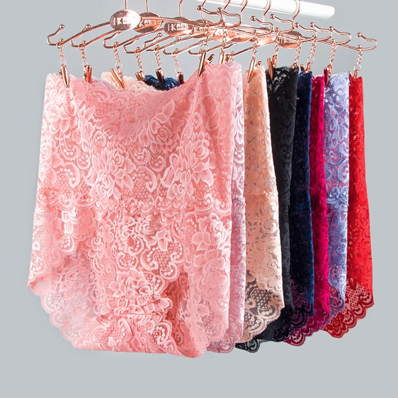 

High Waist Transparent 1PC Popular Seamless Ladies Panties Women Solid Briefs Intimates Sexy Underwear Plus Size Lace Hot Sale