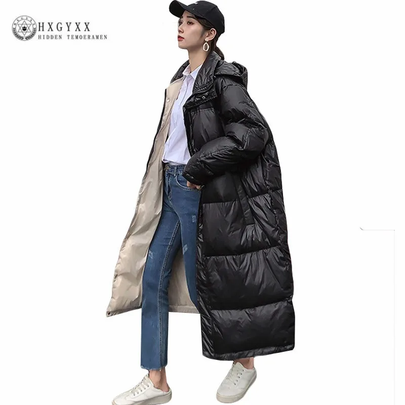 Oversize Women Down Cotton Hooded Jacket Winter Warm Parka Long Quilted Outwears