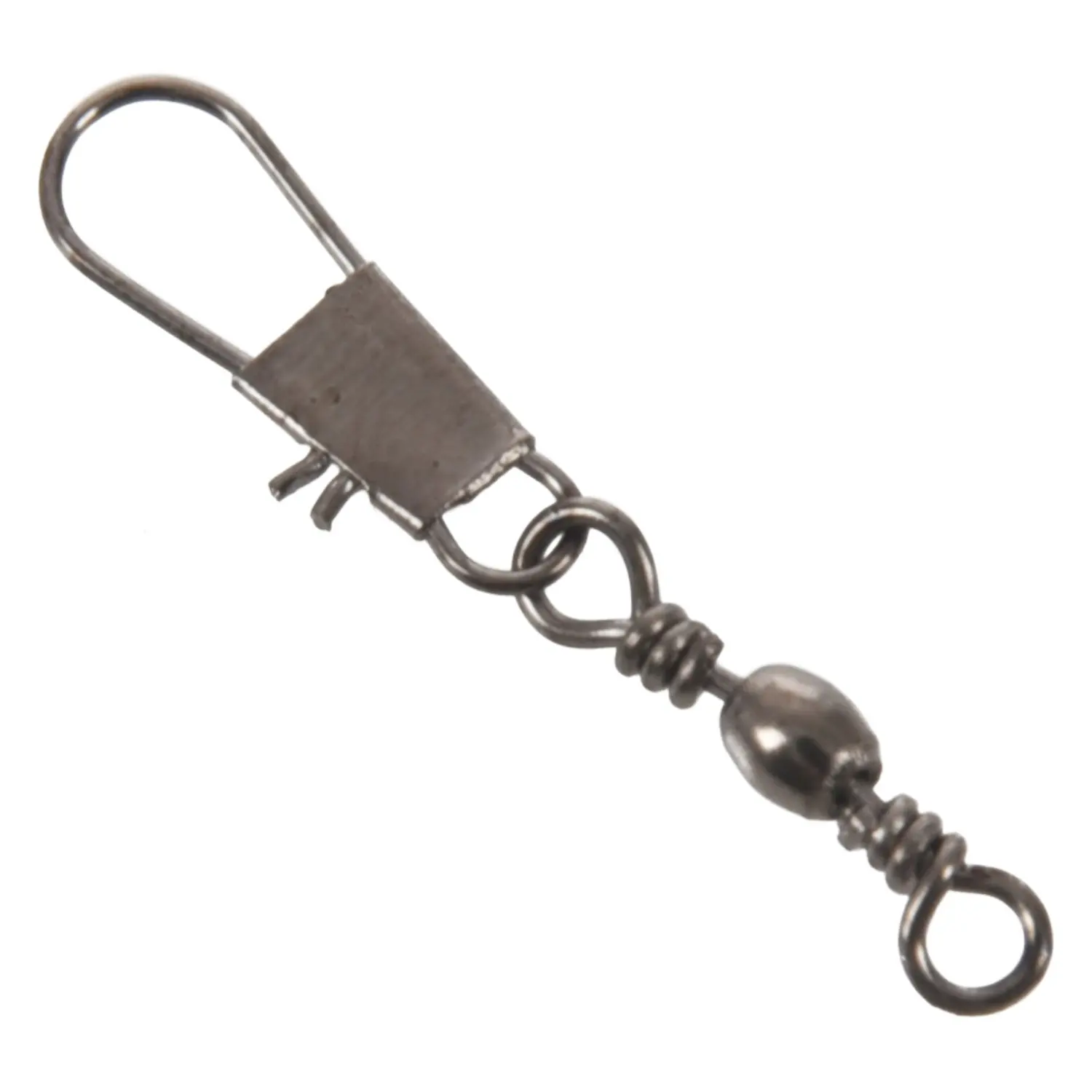 10x Metal Fishing Line to Hook Shank Swivel Connectors Dark Grayin