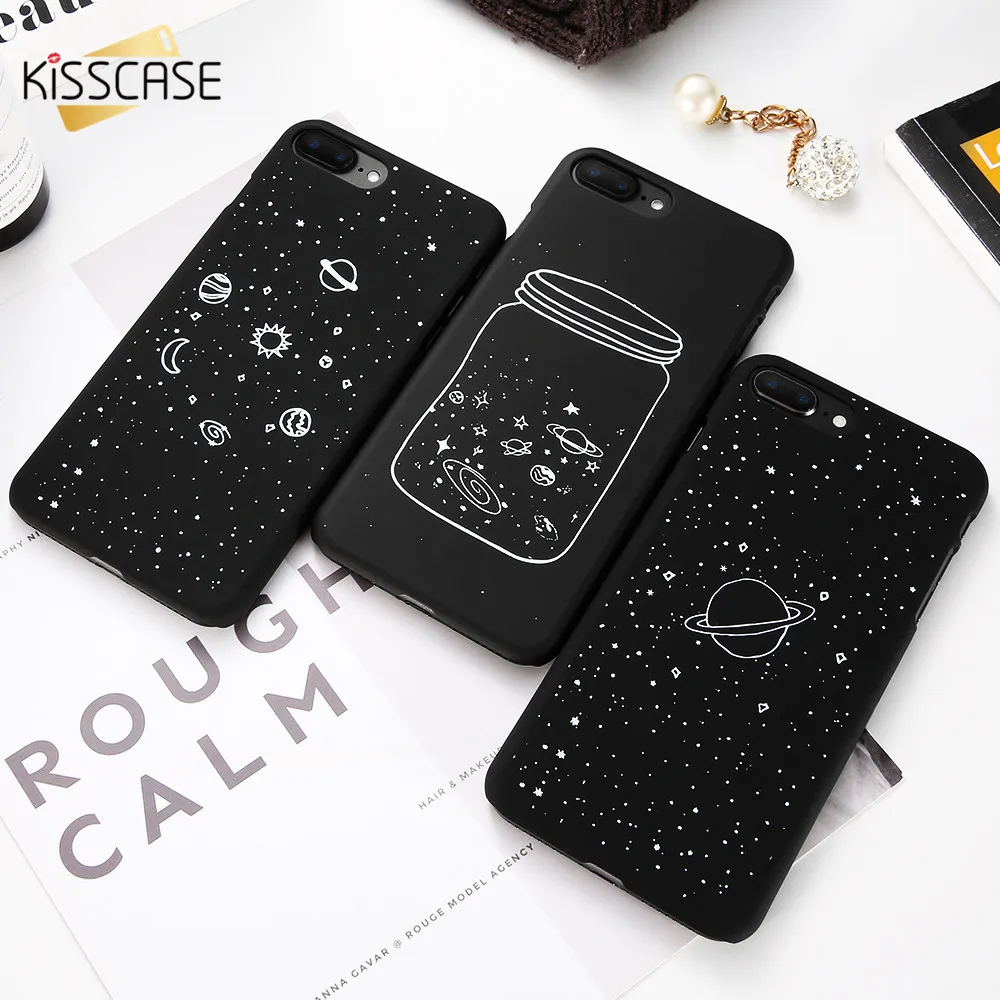 

KISSCASE Case For iPhone 6 6S plus Case Luxury Black Hard PC Case For iPhone 5 5S SE 7 8 Plus X XS Max XR Cover Fundas Capinhas