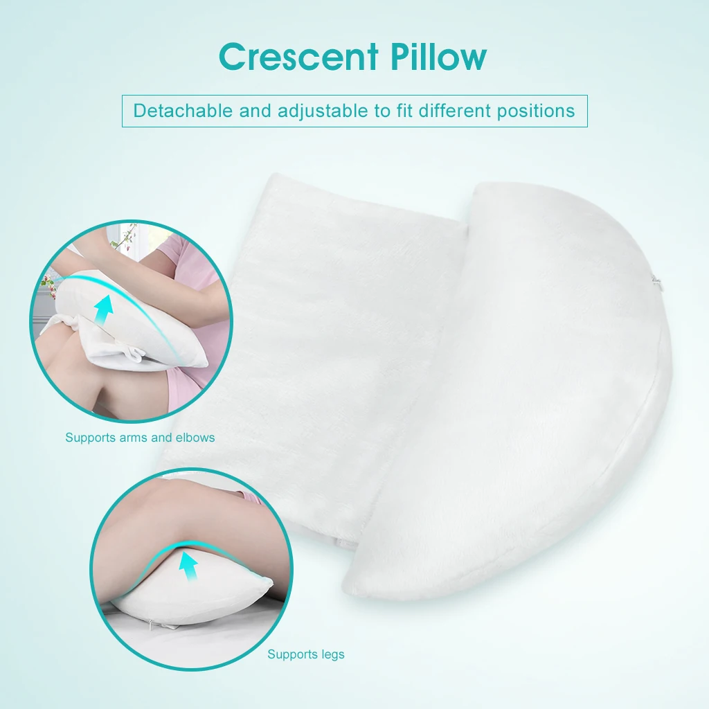 LANGRIA контурная Подушка для беременных, подушка для поддержки тела, съемная и регулируемая моющаяся подушка в форме полумесяца