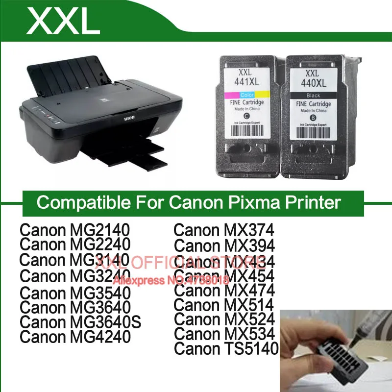 Для Canon TS5140 MX374 MX394 чернильный картридж для canon Pixma TS5140 MX374 MX394 чернильный картридж для принтера PG440