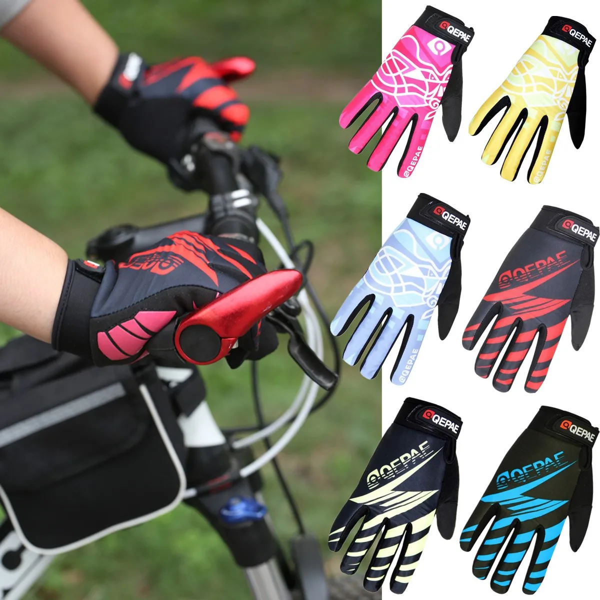 

Motorcycle Racing Gloves Full Finger Cycling Gloves Breathable Warm Winter Cycling Bicycle MTB Gloves Anti-vibration Anti-slip