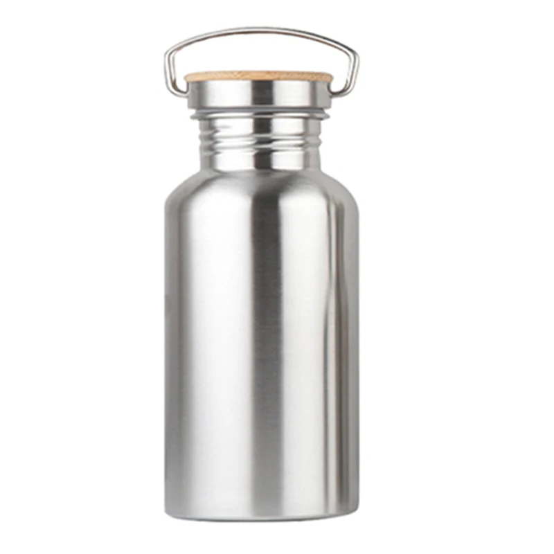 

Portable Stainless Steel Water Bottle Bamboo Lid Sports Flasks Leak-Proof Travel Cycling Hiking Camping Bottles