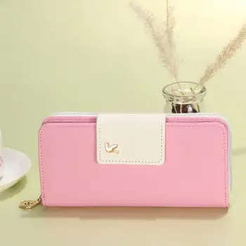 

New Long Wallet Clutch Bird Zipper Wallet Simple Fashion Coin IDCard Holder Phone Bag Women Leather Purse portefeuille femm