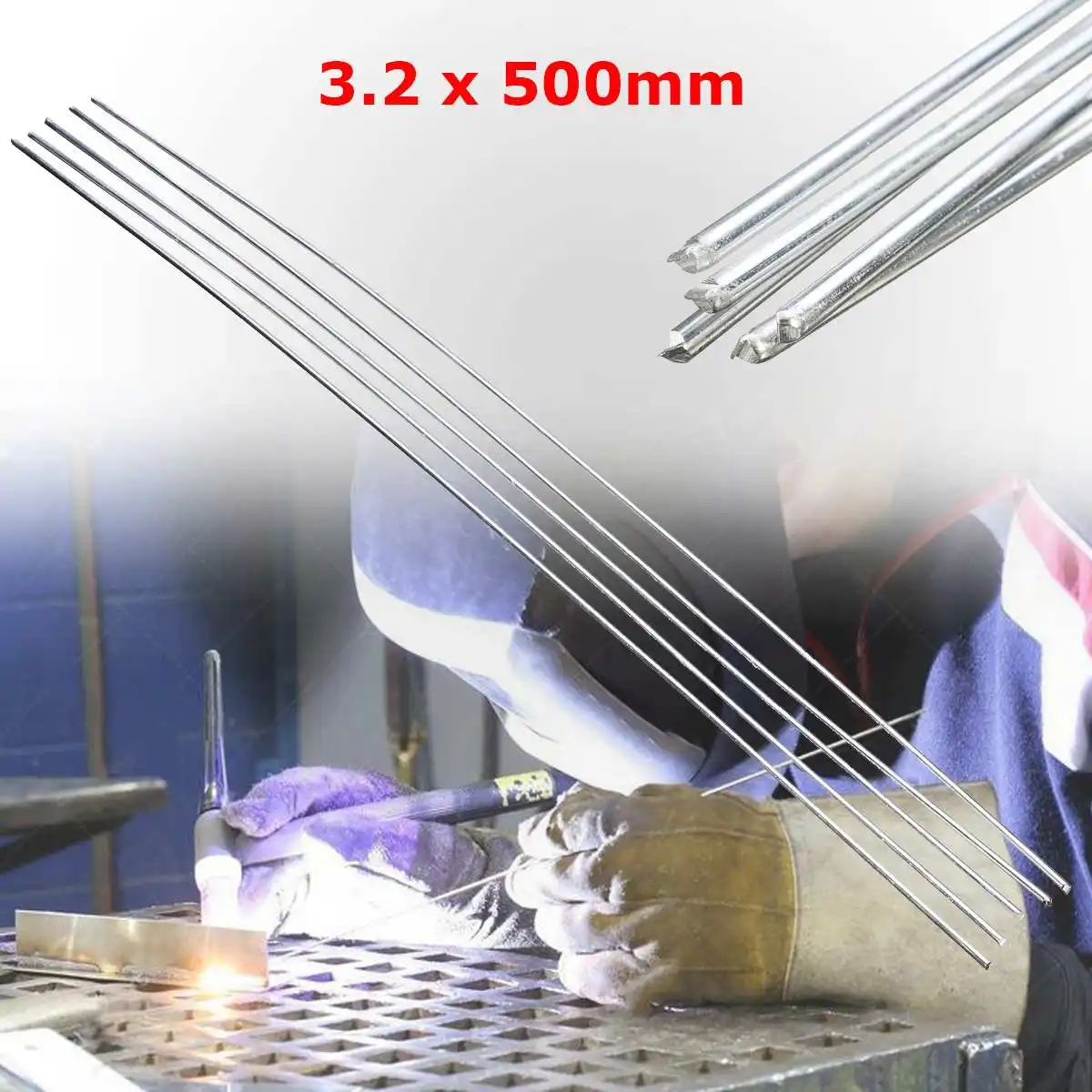 New 5Pcs 3.2mmx 500mm Aluminum Welding Rods for Welding Machinein