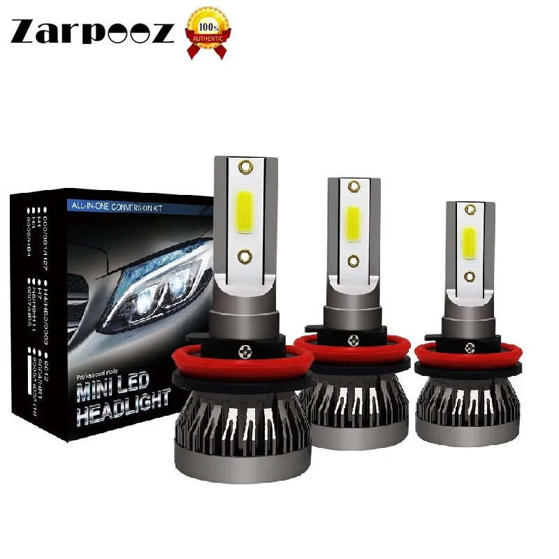 Zarpooz Автомобильная фара мини лампа H4 H7 светодиодный 12 В H11 H8 H1 H3 9005 9006 9007 880 H27 72 Вт 6000