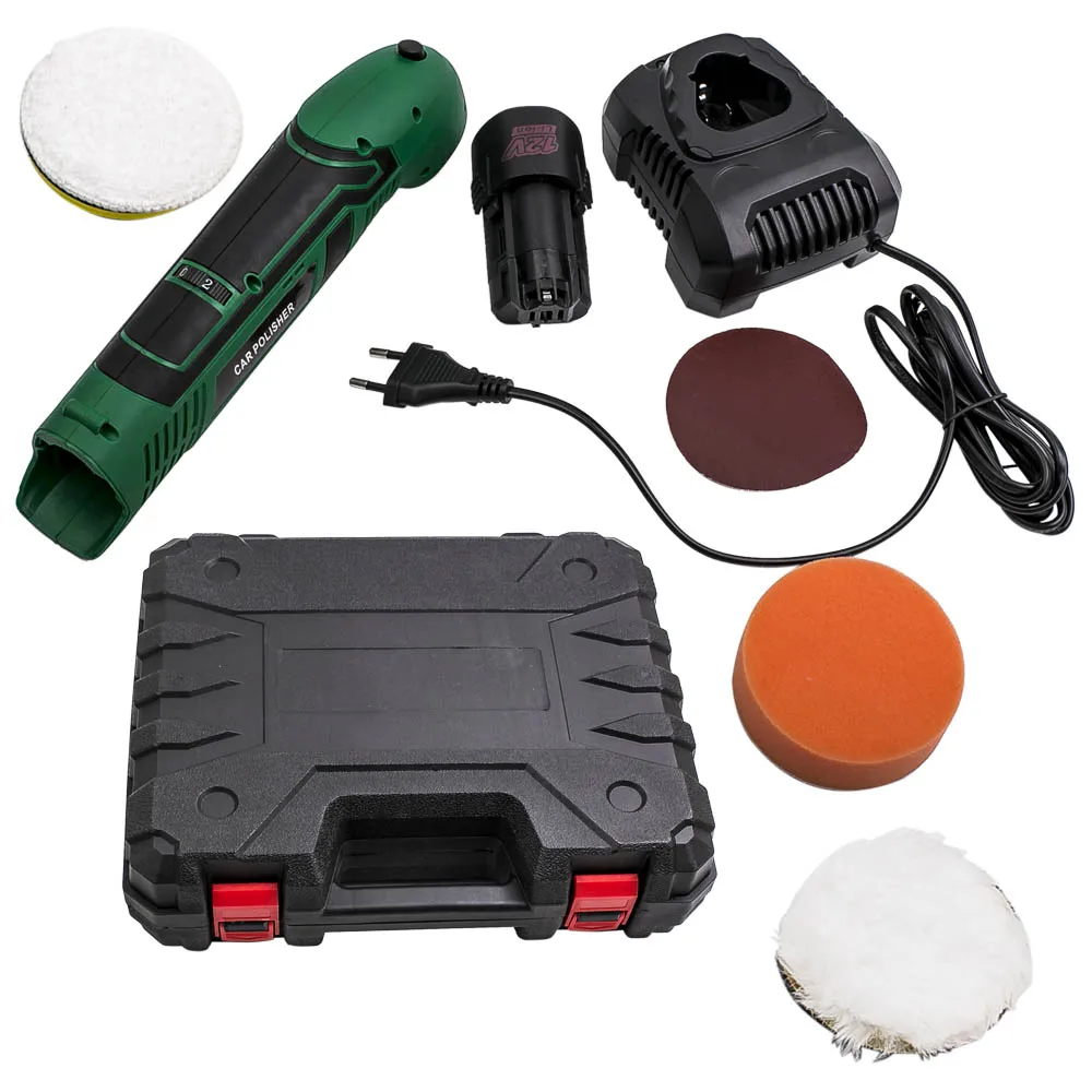 

1.3AH 12 V Battery MINI polisher machine with 80 mm x 4 type Plates and case box Rechargeable polisher