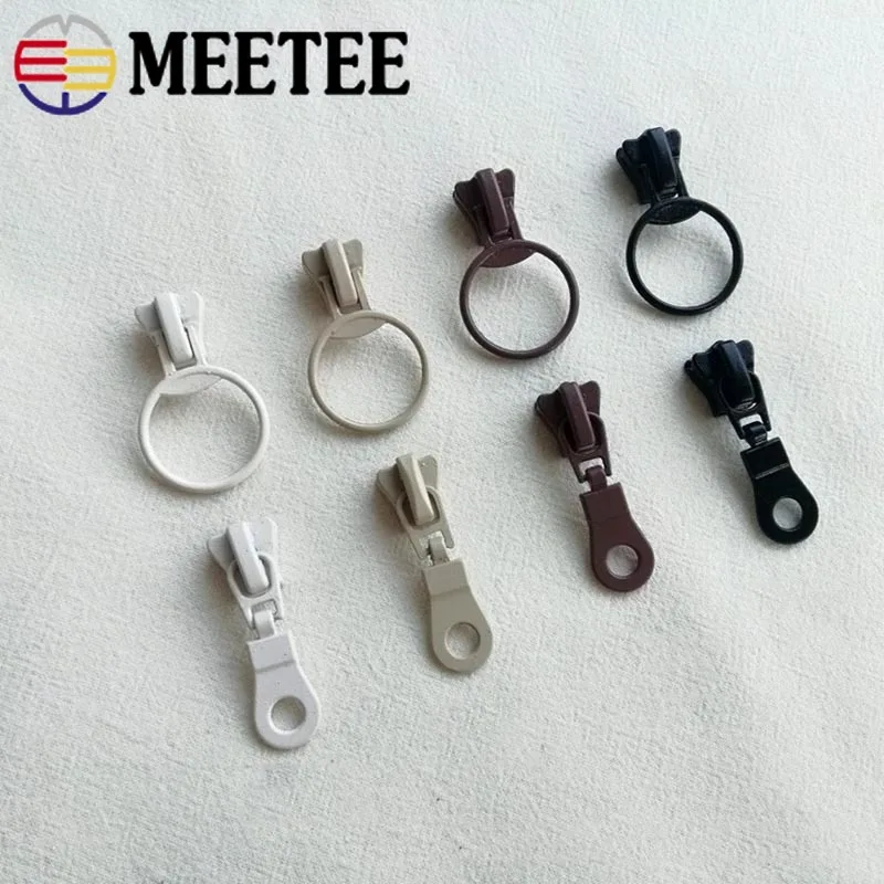 Meetee 10pc 5 Resin Zipper Head Slider Pulls DIY Garment Suitcase