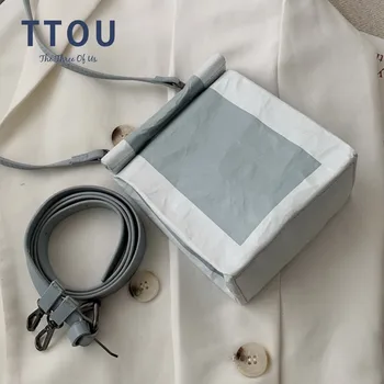 

TTOU Vintage Women Crossbody Bag Kraft Paper Bucket Clutch Bag Quality Leather Envelope Bag Shoulder Bag Ladies Pack Purses