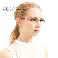 YOK'S, элегантные женские очки для чтения, красный металл, половина оправы, анти усталость, дальнозоркость, очки диоптрий+ 1,0 до+ 4,0 дальнозоркость WN1241