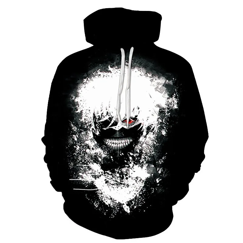 

2019 Tokyo Ghoul Anime 3D Hoodies Men Streetwear Hip Hop Warm Hooded Sweatshirts Men Casual Hoodies Men Clothes