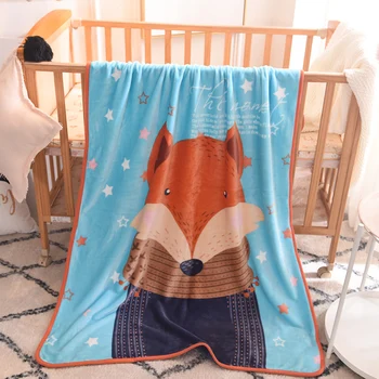 

New Cartoon Mr. Fox Blanket Spring and Autumn So Soft Flannel Child Blanket Child Boy Girl Throwing Blanket Pad Gift 1pcs