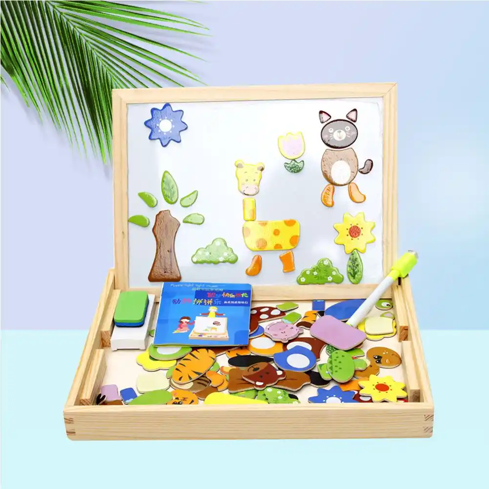 الألغاز المغناطيسية الحيوانات الخشبية التعليمية بانوراما لعبة ألعاب ألغاز الرسم الحامل مجلس للأطفال أطفال الصغار بنات بنين Aliexpress