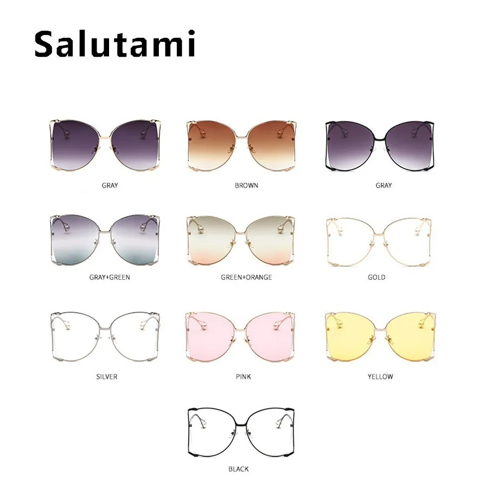 Белые Перламутровые полые Солнцезащитные очки для женщин, сплав, большие солнцезащитные очки «кошачий глаз», женские золотые прозрачные очки, большие тени Oculos