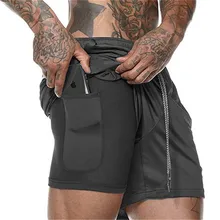 2019 Mens 2 in 1 Fitness Running Shorts Men Sports Shorts Camouflage Quick Drying Training Gym Sport Shorts Joggers Short Pants