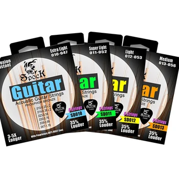 Spock Acoustic Guitar Strings with Extra E-1st B-2nd Strings and Guitar picks Plated High Carbon Steel Core Phosphor Bronze
Spock Acoustic Guitar Strings with Extra E-1st B-2nd Strings and Guitar picks Plated High Carbon Steel Core Phosphor Bronze