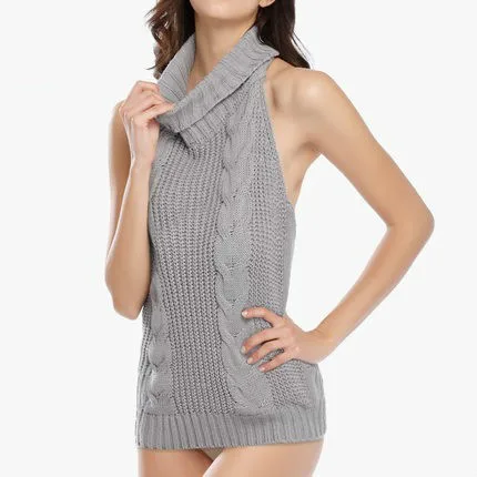 halter sweater dress