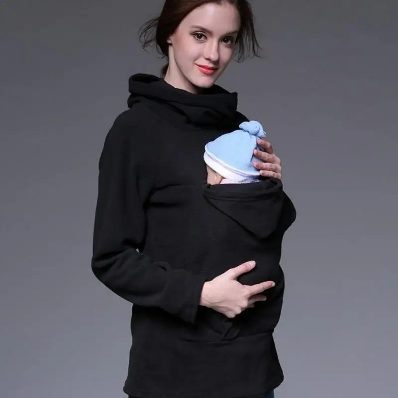 Sweat-shirt multifonctionnel pour femme | Vêtements de maternité Cusual, sweat-shirt enceinte, sweat à capuche pour femme épais, transporteur de maternité, vestes kangourou