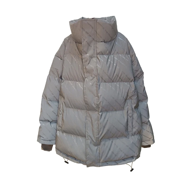 ewq Printemps 2019 À Nouveau Zipper Longues Manches Coton Manteau Bouton Femmes Oc869 Grey Col Hiver Silver Ourlet Lâche Occasionnel Vêtements Poches Haut AqAEYrd