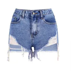 ZOUHIRC новые пикантные летние шорты джинсы Для женщин с высокой талией из стираного денима короткие женские джинсы штаны верхняя одежда