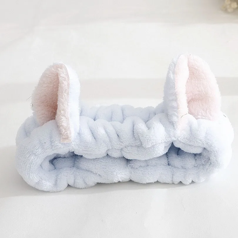 

Autumn Winter Women Thick Solid Cat Rabbit Ears Hairband Girl Fashion Cute Elastic Face-wash Headband Lady Hair Accessories