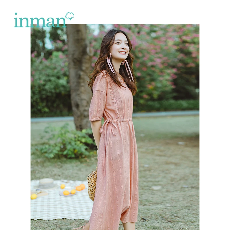をインマンエレガントな女性ワンピース夏oネック文学レトロ定義ウエストスリムルースaライン女性のドレス Dresses Aliexpress