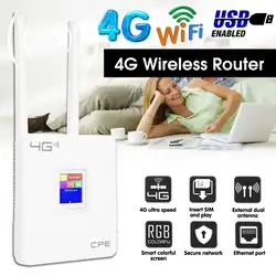 Беспроводной CPE 4G Wi-Fi роутера Портативный шлюз LTE FDD TDD WCDMA GSM глобальной разблокировки внешних антенн Сим слот для карт WAN/LAN Порты и разъёмы