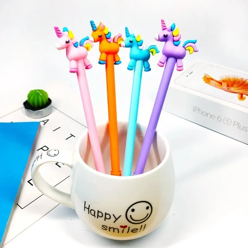 

Ellen Brook 1 Piece Gel Pens Korean Cartoon Creative Rainbow Trojan Unicorn Pen Student Writing Office Stationery Black Ink Pen