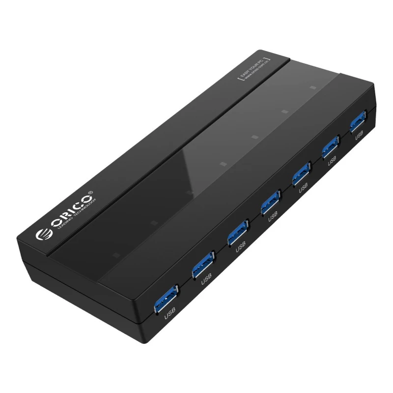 

Orico 5Gbps High Speed Mini 7 Ports 3.0 Usb Hub With 7 Led Indicator Light 12V Power Adapter For Phone Tablet Pc