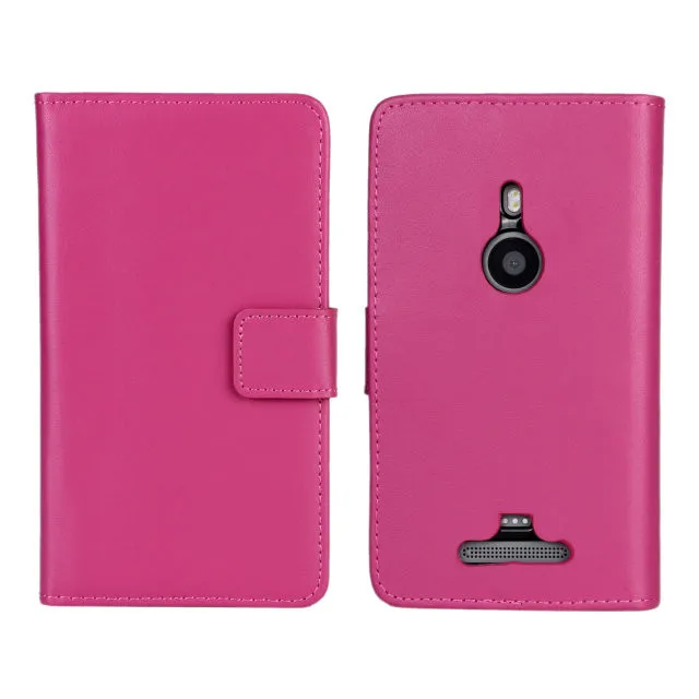 Роскошный черный Чехол-кошелек из натуральной кожи с задней крышкой для Nokia Lumia 925 с держателем для карт и подставкой