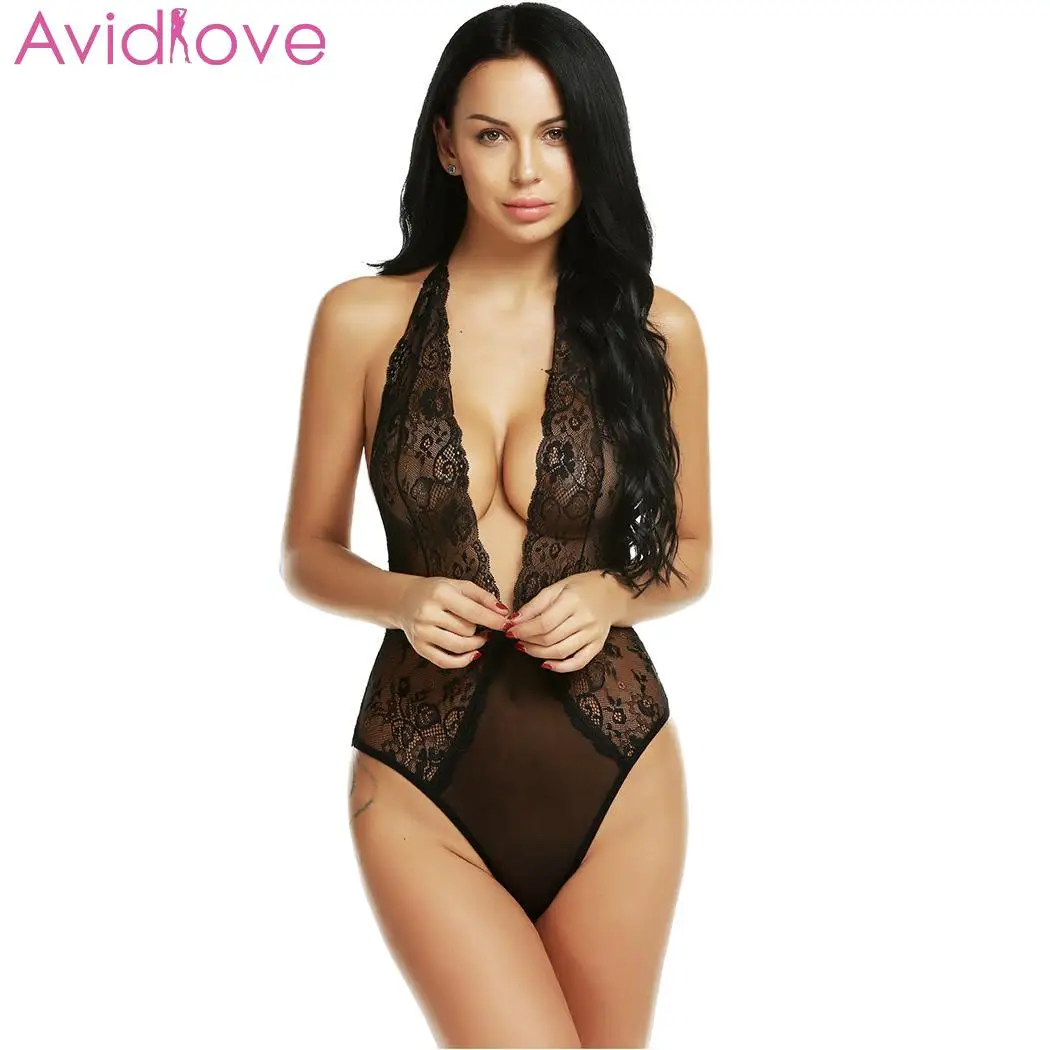 Женское Прозрачное Кружевное боди Avidlove без рукавов с сеткой сексуальное летнее v