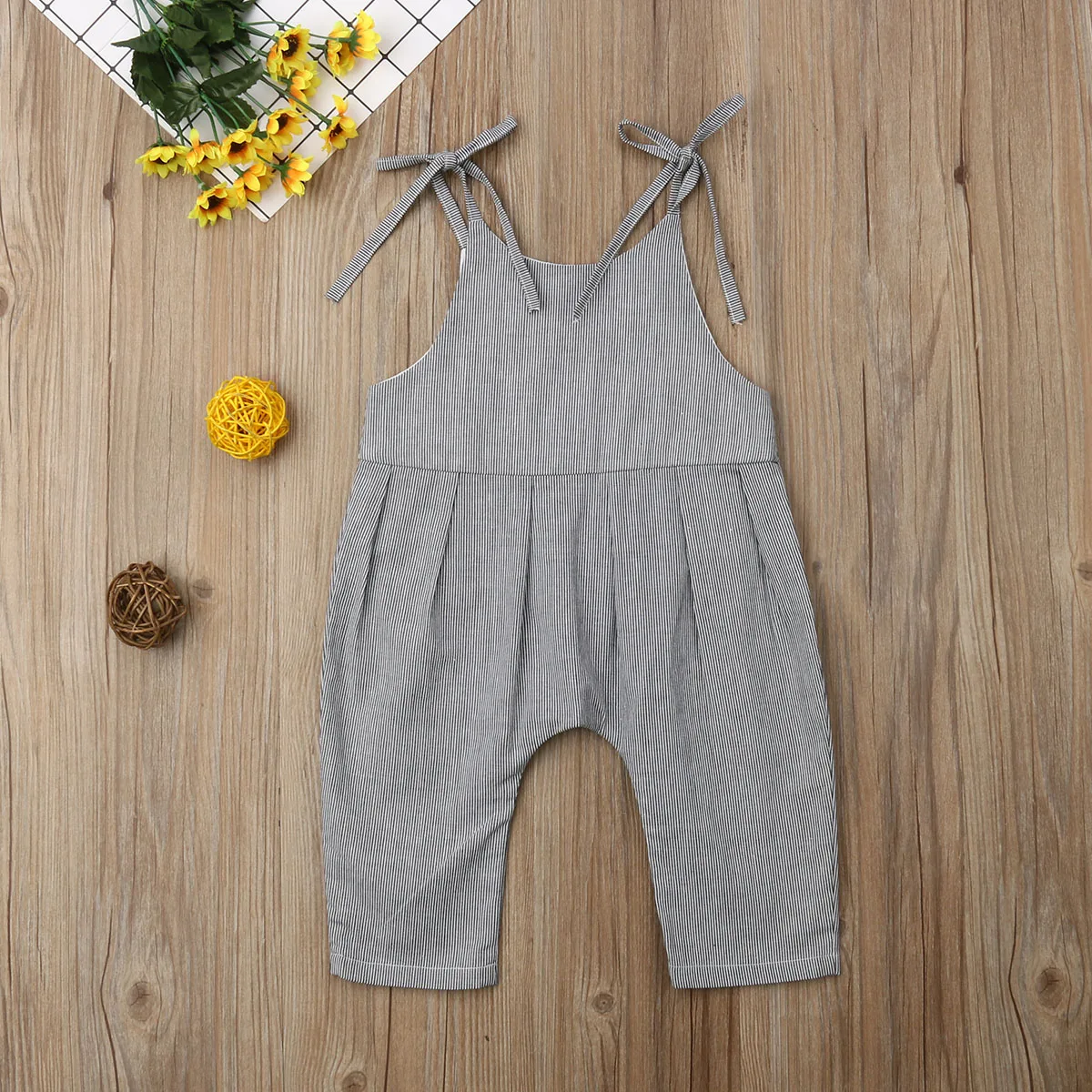 Комбинезон без рукавов для маленьких девочек длинные штаны комбинезон
