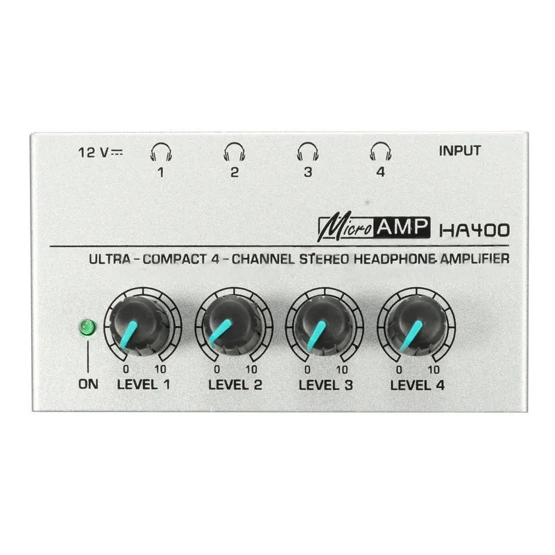 HA400 Ultra-Compact 4 Channel Mini Audio Stereo Headphone Amplifier Amp Microamp Amplifier with EU Power Adapter HA400 Ultra-Compact 4 Channel Mini Audio Stereo Headphone Amplifier Amp Microamp Amplifier with EU Power Adapter