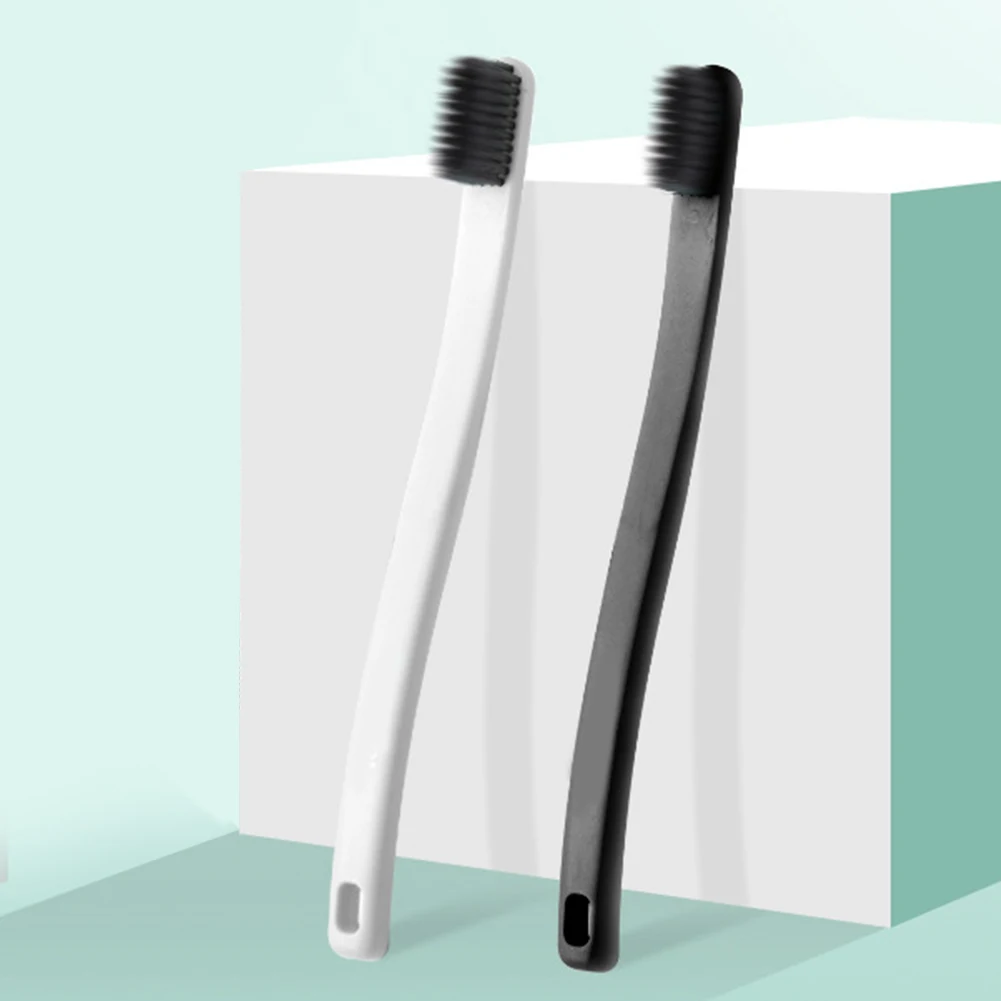 

2PCS Ultra Fine Bamboo Charcoal Toothbrushes Set Adult Reusable Soft Bristles Anti-skid Couple Toothbrush Men Women High Density