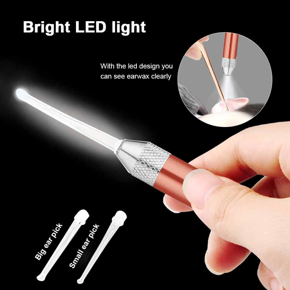 

3pcs Ear Wax Removal LED Flashlight Set Ear Wax Cleaning Tools EarPick for Baby And Adults Ear Pick Stainless Steel Tweezers