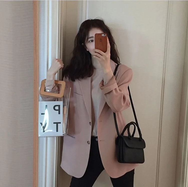 Women Fashion Casual Jacket of Korean Version In Autumn 2019 Suit New Women Urban Leisure Single Row of Buckle Suit Jacket Women Fashion Casual Jacket of Korean Version In Autumn 2019 Suit New Women Urban Leisure Single Row of Buckle Suit Jacket