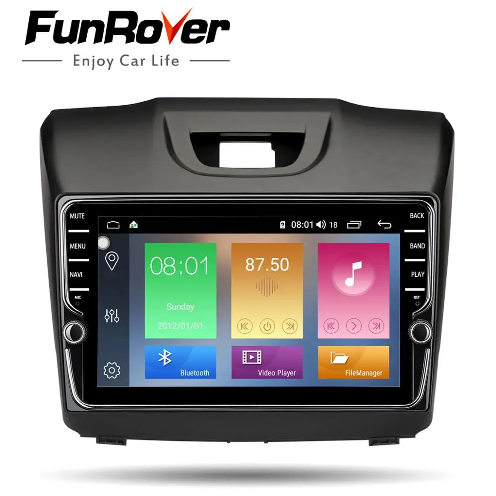 Best Funrover android9.0 2 din car multimedia dvd player for Chevrolet Trailblazer Colorado S10 Isuzu D-max MU-X stereo radio gps DSP 1